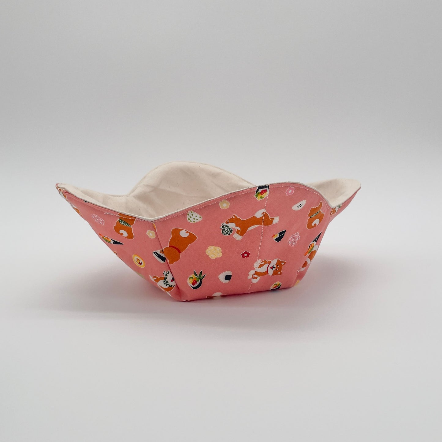 Japanese Microwavable Soup Bowl Cozy Holder Shiba Dog Print