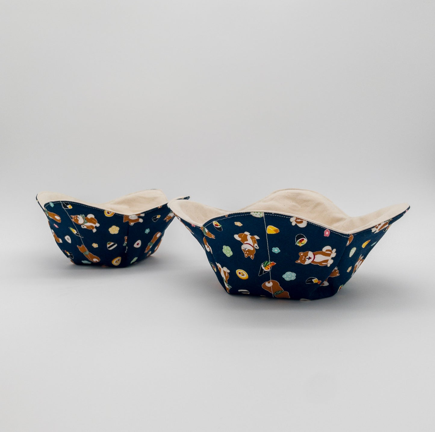 Japanese Microwavable Soup Bowl Cozy Holder Shiba Dog Print