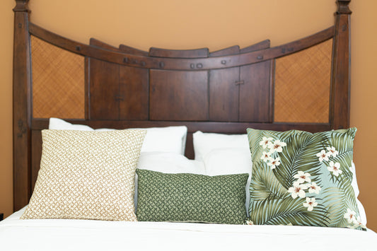 Plumeria Pillow Covers | Hawaiian Weave Cotton Designs