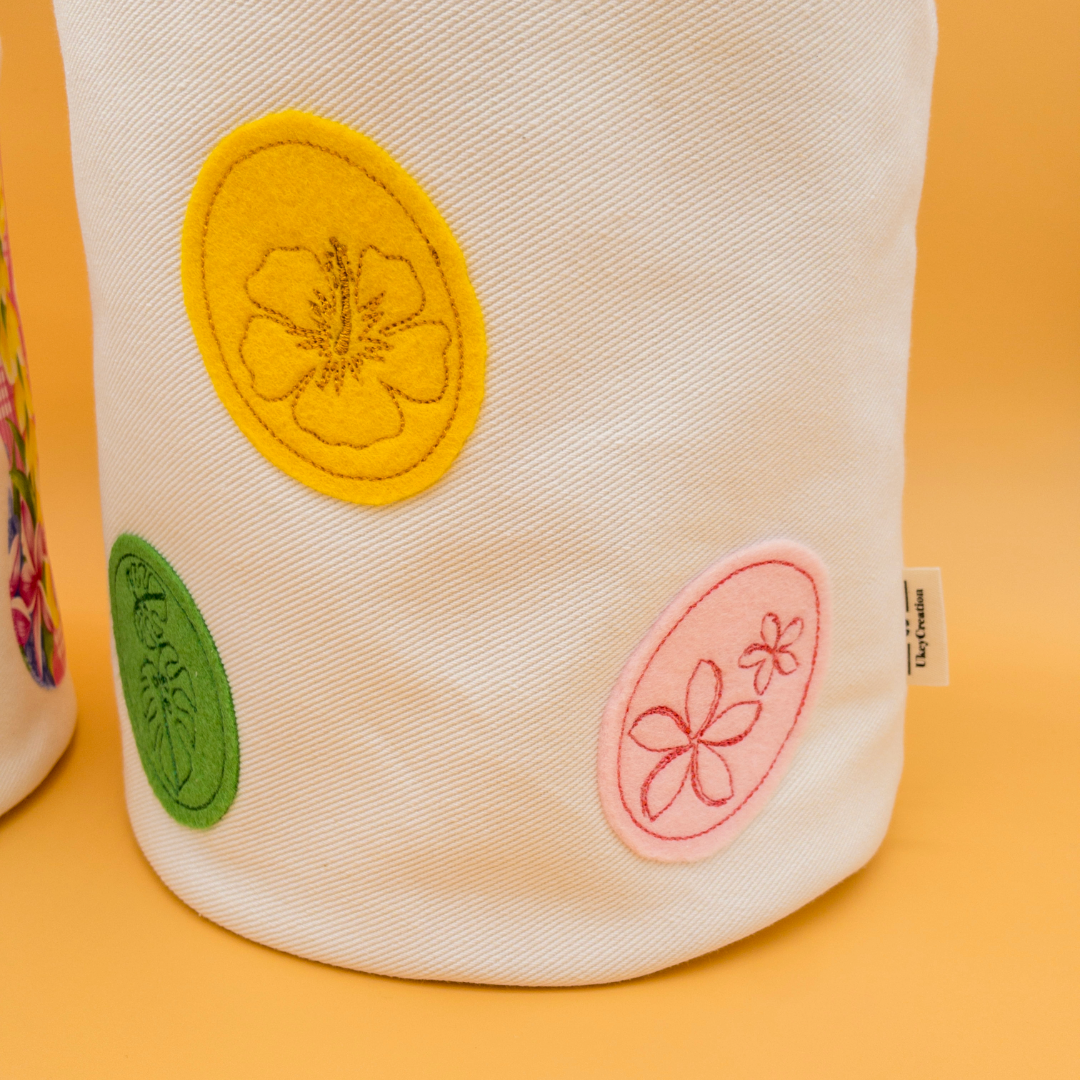 Personalized Hawaiian Easter Basket with Embroidered Name & Eggs