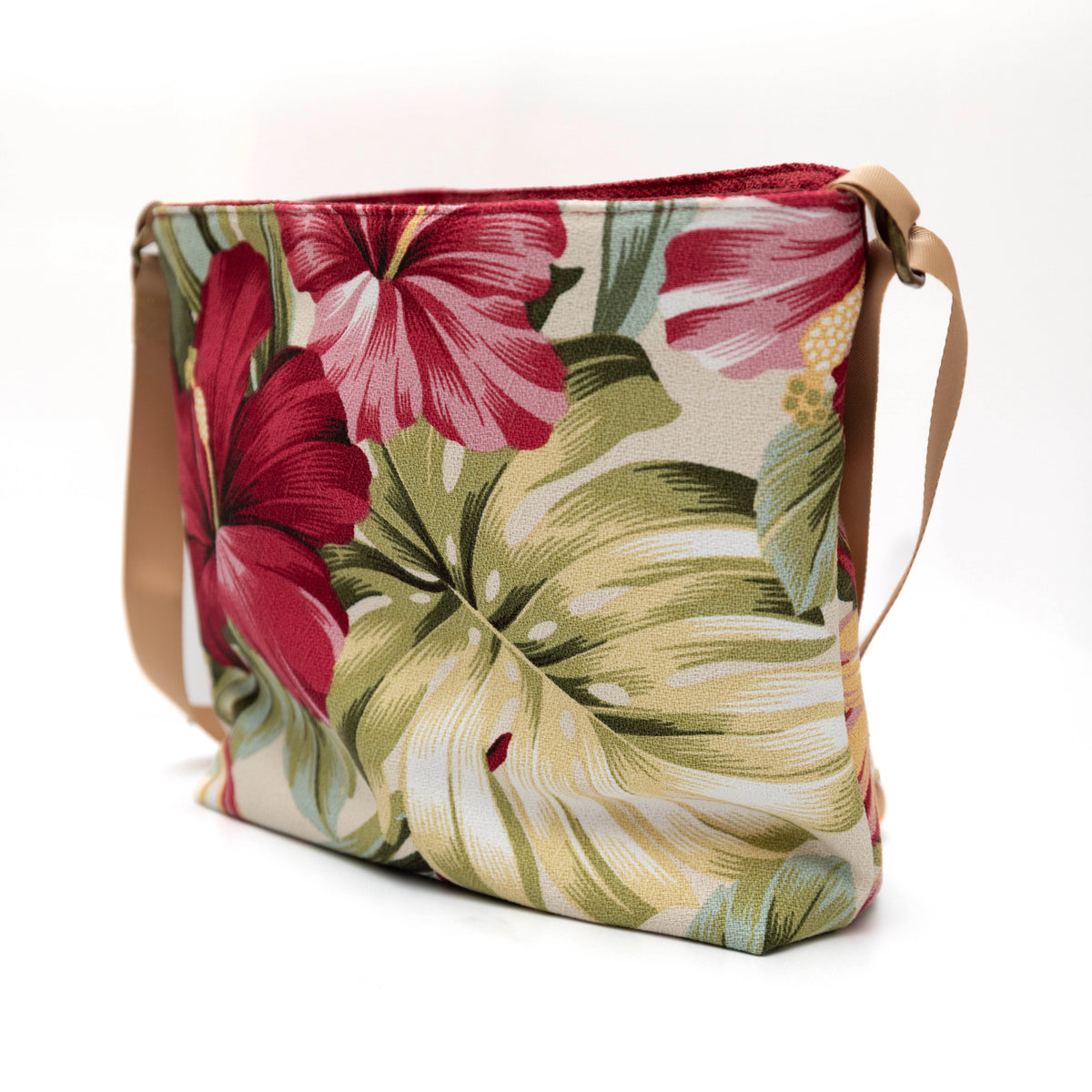 Hibiscus Barkcloth Palaka Crossbody Bag
