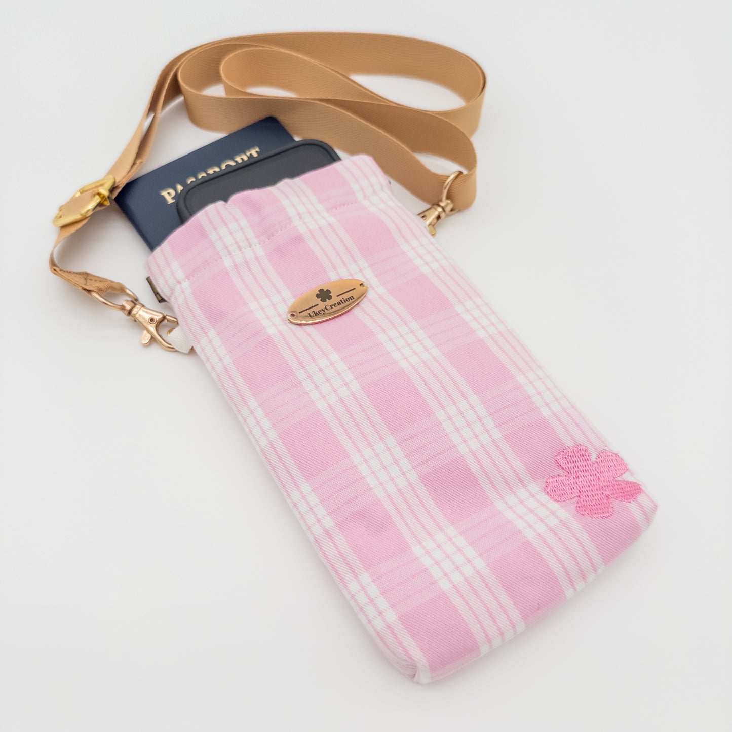 Hawaiian Palaka Crossbody Phone Bag with Flex Clasps
