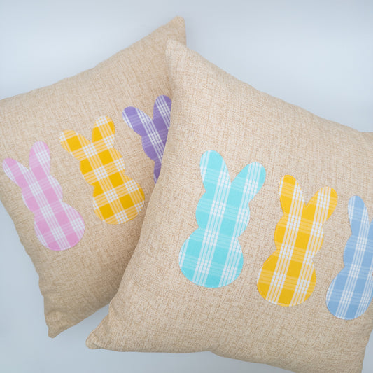 Palaka Bunny Easter Pillow Cover – Blush Meadow or Coastal Spring