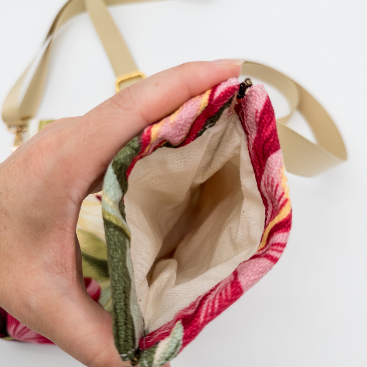 Floral Crossbody Phone Bag – Hibiscus & Bird of Paradise Prints