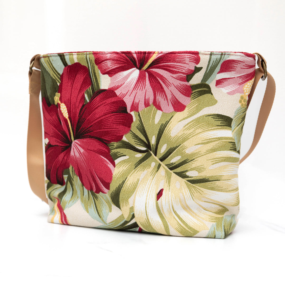 Hibiscus Barkcloth Palaka Crossbody Bag
