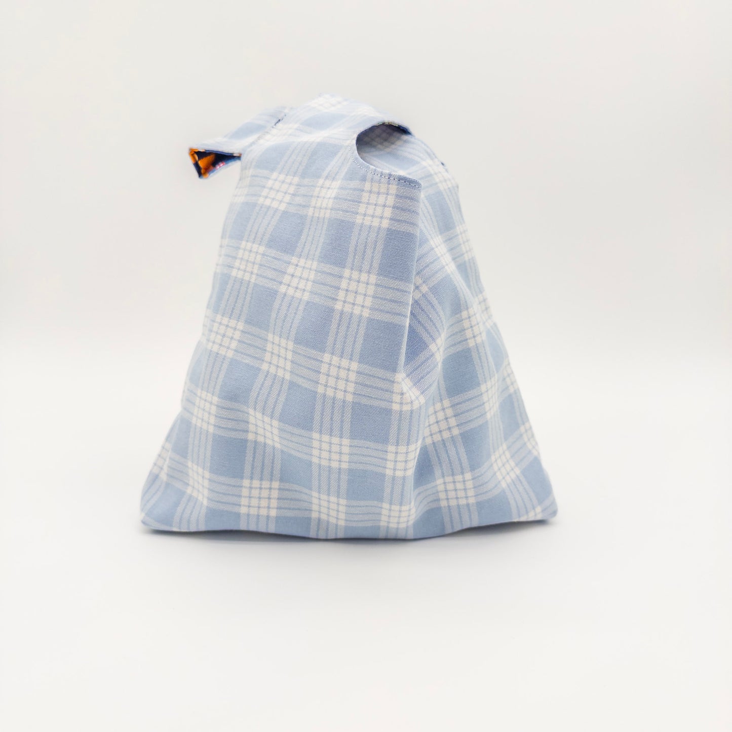 Reversible Japanese Knot Bag | Shiba Inu Summer Festival Print with Hawaiian Palaka Lining | Handmade in Hawaiʻi