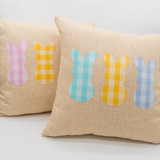 Palaka Bunny Easter Pillow Cover – Blush Meadow or Coastal Spring