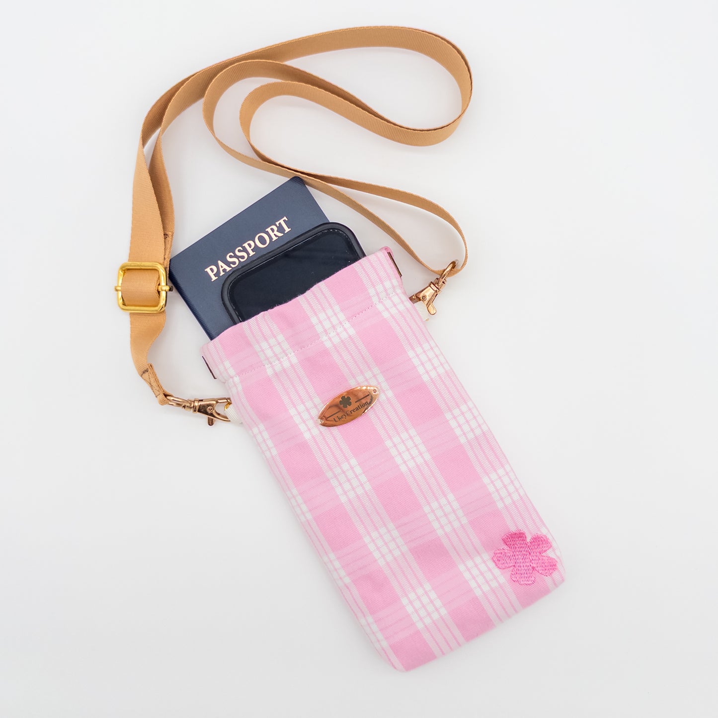Hawaiian Palaka Crossbody Phone Bag with Flex Clasps