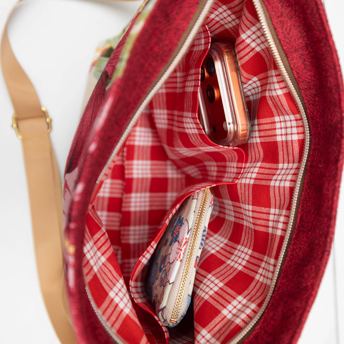 Hibiscus Barkcloth Palaka Crossbody Bag