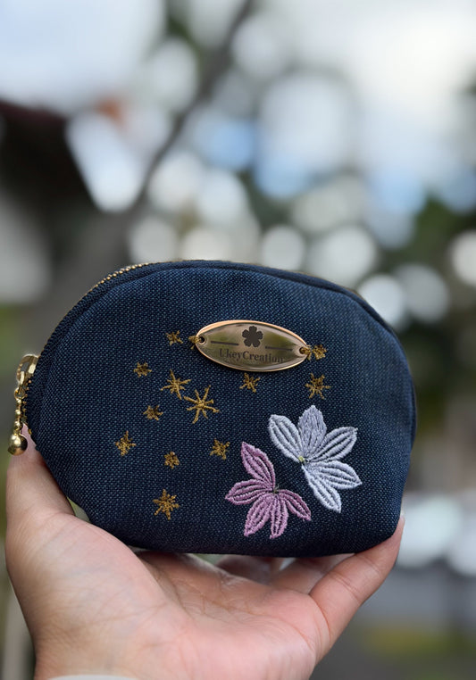 Tanabata × Naupaka Embroidered Story Pouch