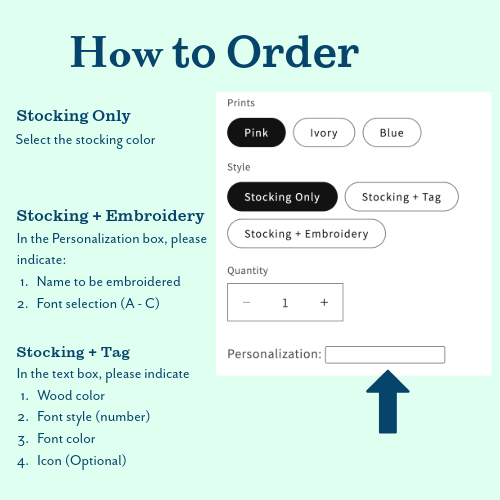 Mermaid Christmas Stocking – Personalized in Red, White, or Ocean Blue