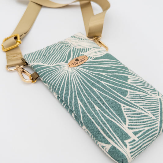 Hawaiian Barkcloth Botanical Crossbody Phone Bag