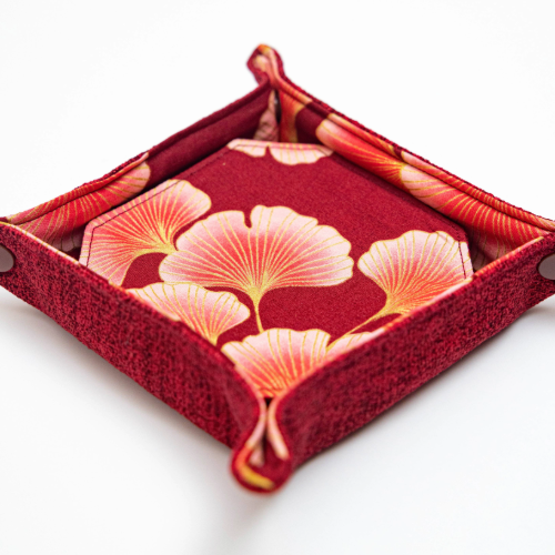 Reversible Gingko Coaster Set With Holder