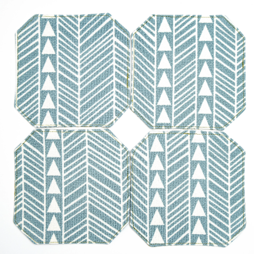 Reversible Hawaian Coaster Set With Holder