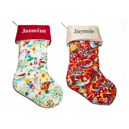 Personalized Mermaid Christmas Stocking With Tags or Embroidered Name