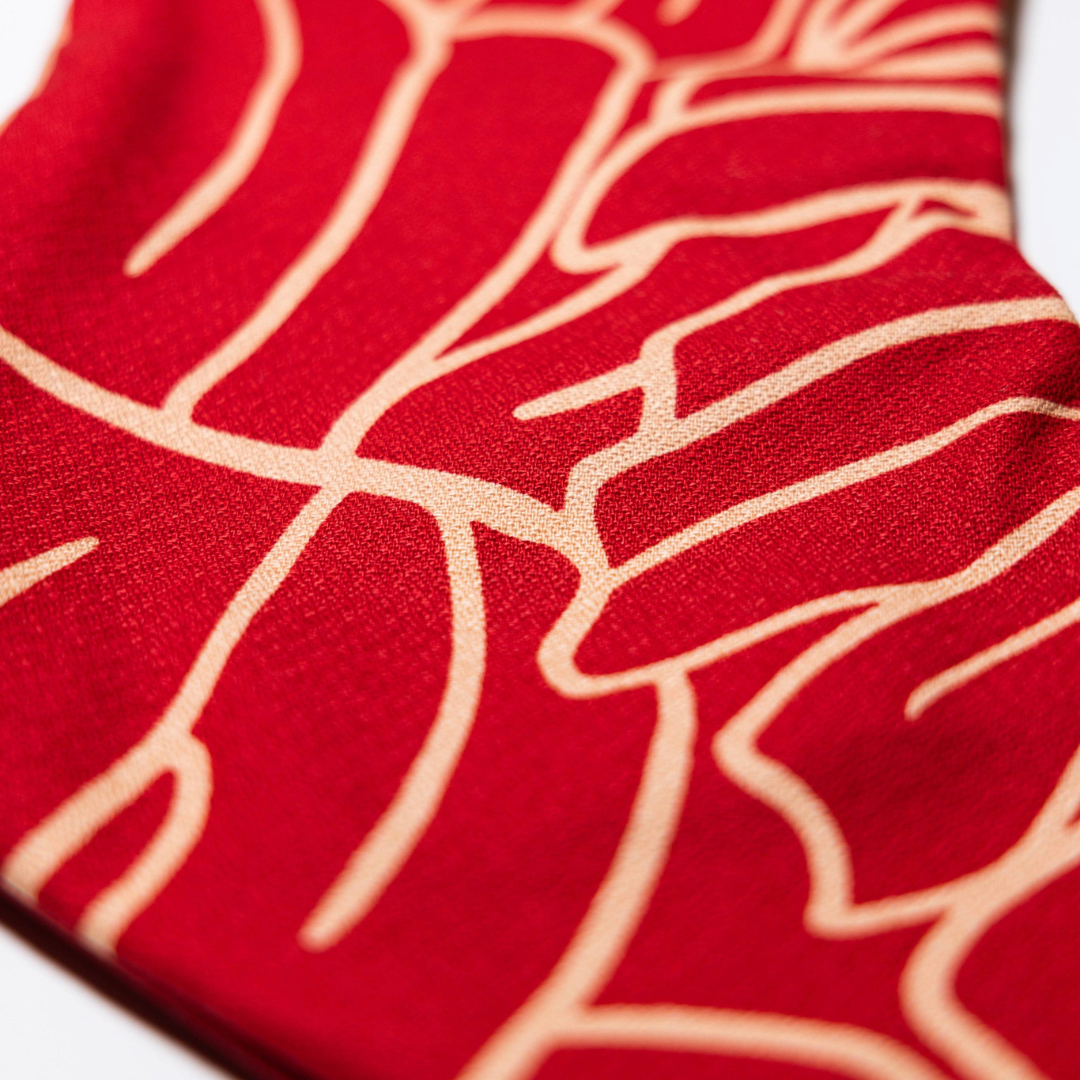 Tropical Monstera Hawaiian Christmas Stocking - Personalized With Wooden Tag or Embroidered Name