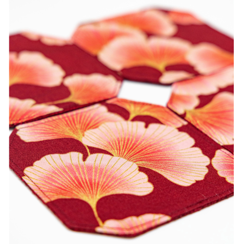 Reversible Gingko Coaster Set With Holder