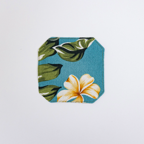 Reversible Plumeria Flower Coaster Set With Holder