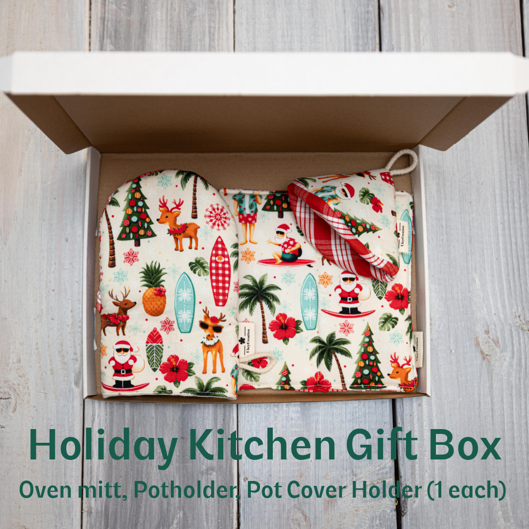 Hawaiian Holiday Kitchen Set – Oven Mitt, Potholder & Pot Cover