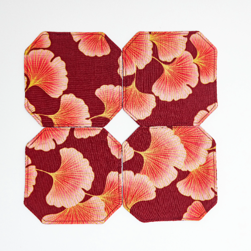 Reversible Gingko Coaster Set With Holder