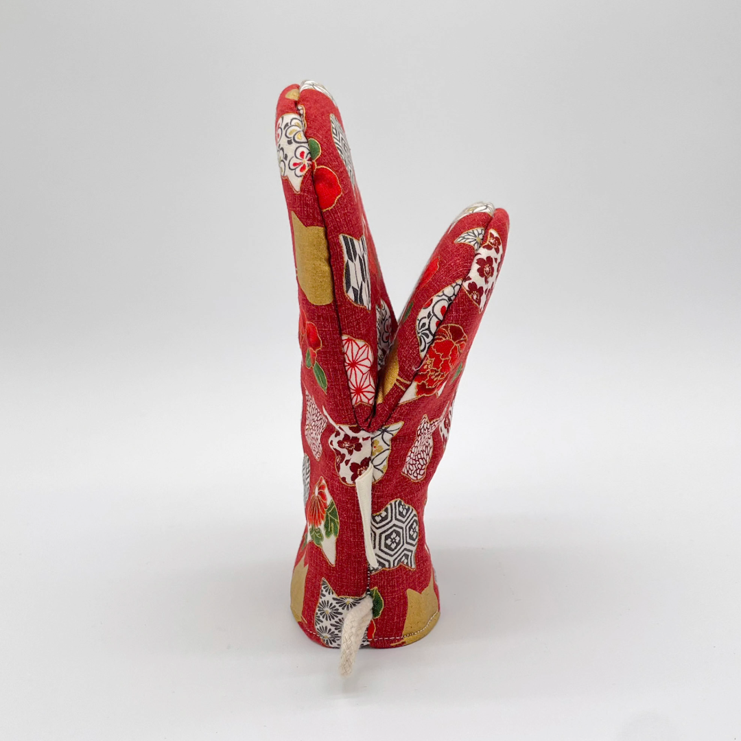 Cat Oven Mitt in Japanese Fabric – One or Two Piece Set | Heat-Resistant | Artisan Kitchen Gift